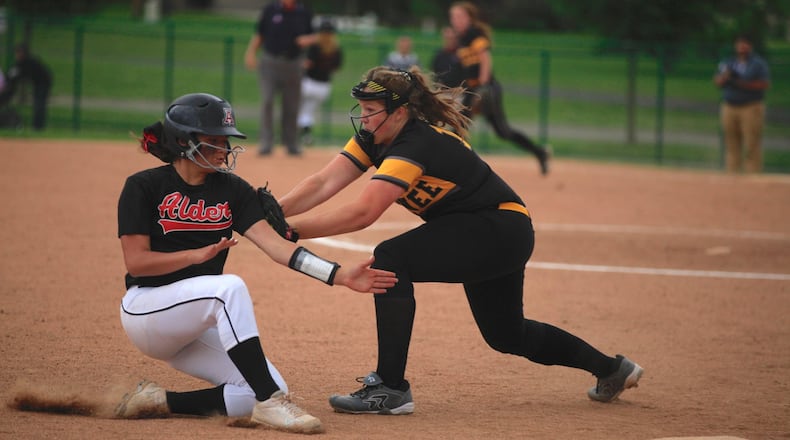 Shawneee against Jonathan Alder in a Division II regional semifinal on Wednesday, May 24, 2017, at Mason High School. David Jablonski/Staff