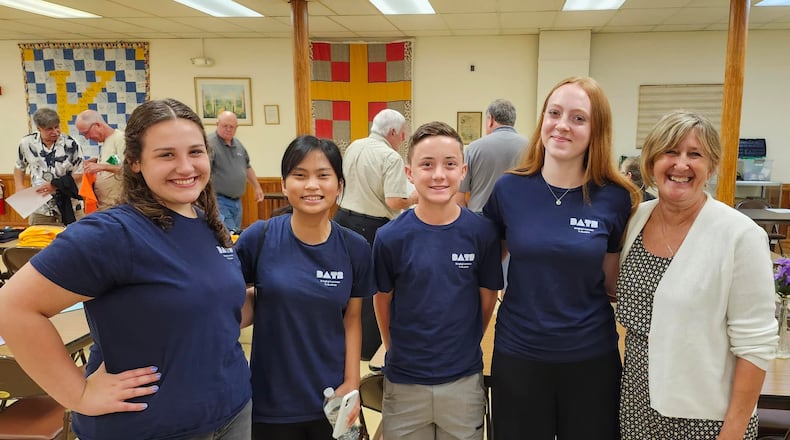 Members of the Bringing Awareness to Students (BATS) youth group are seen in this 2024 file photo. FROM LEFT: Addie Powell, Kayrie Manaois, Emerson Babian and Mary Cunningham and adult advisor Beth Dixon. CONTRIBUTED