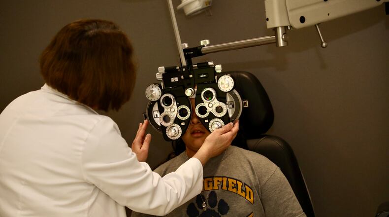 A patient using the new expanded comprehensive vision care services at the School Based Health Center (SBHC) at Springfield High School. Contributed