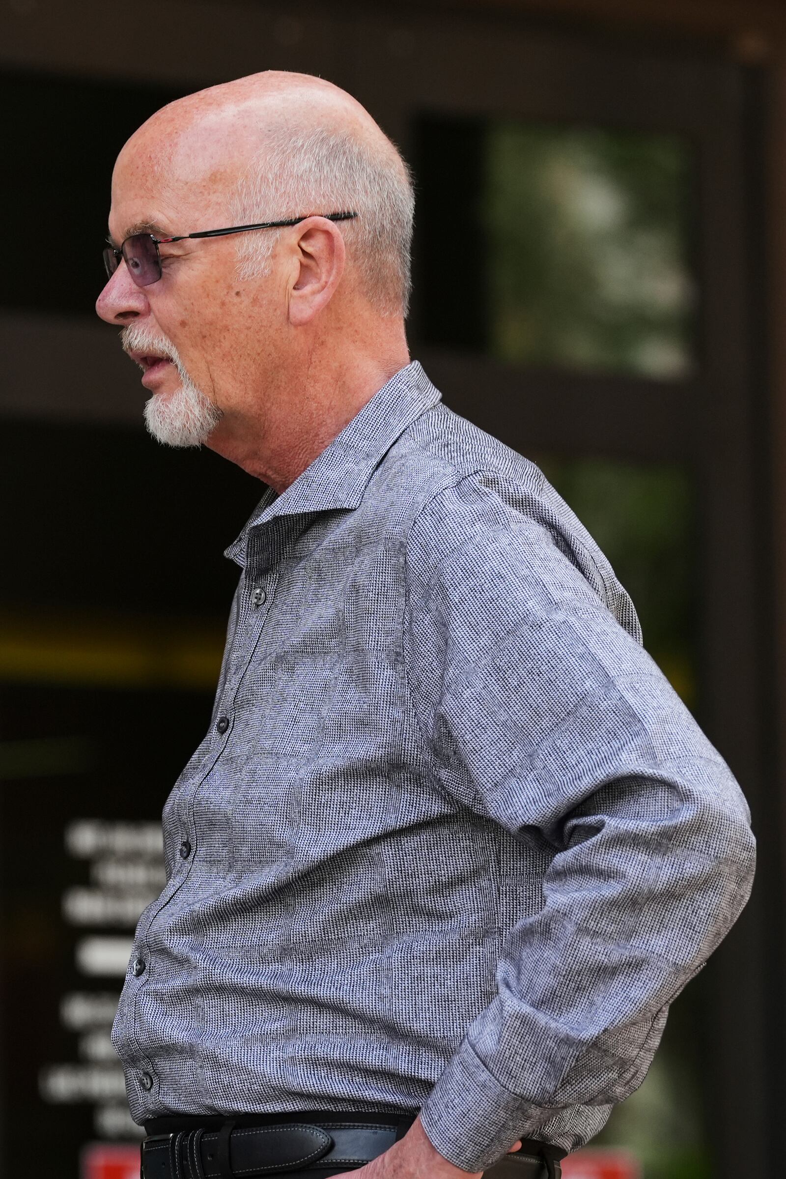 Lori Vallow Daybell's uncle Rex Conner stands outside of Maricopa County Courthouse as he attends the Arizona murder trial of Vallow Daybell, who's charged with conspiring to murder her estranged husband, Monday, April 21, 2025, in Phoenix. (AP Photo/Ross D. Franklin)