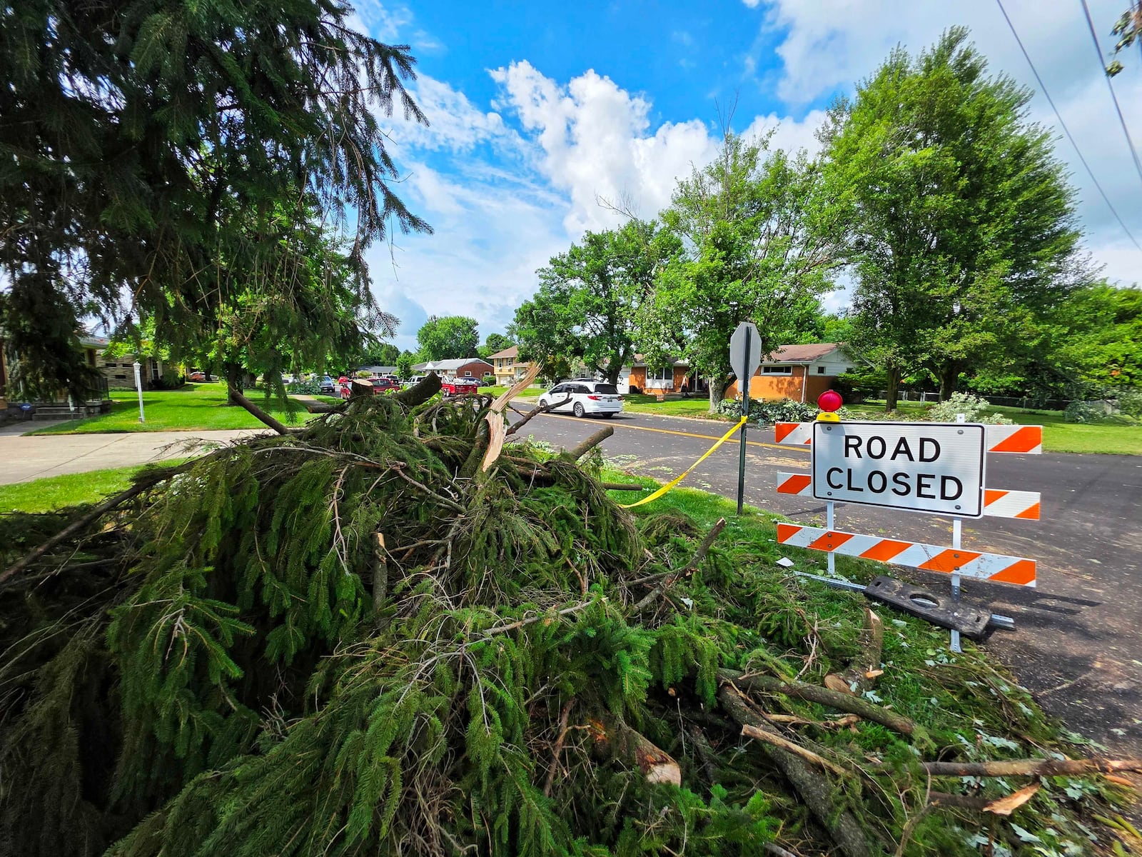 Severe weather passed through the area last night bringing strong winds and possible tornadoes. The damage hit Clark County in Moorefield Township near the intersection of Moorefield Road and Ridgewood Road West. NICK GRAHAM / STAFF