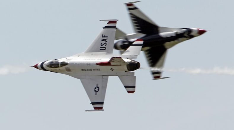 U.S. Air Force Thunderbirds at the Vectren Dayton Air Show. FILE