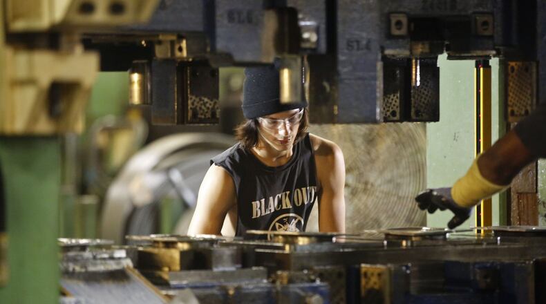 Some manufacturers, like Pentaflex in Springfield, are turning to workforce developers to help them find workers who will be a good fit. Pentaflex specializes in metal stamping, primarily for heavy truck parts. TY GREENLEES / STAFF