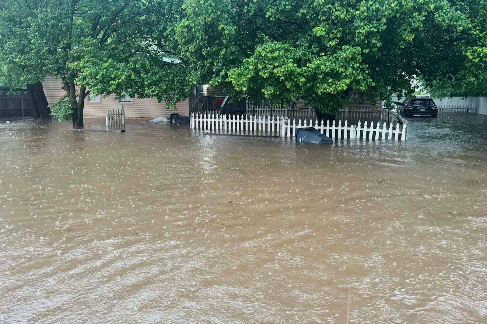 This photo provided by the Lexington Fire Department shows flooding in Lexington, Okla., Wednesday, April 30, 2025. Several people were evacuated from their homes due to flooding. (Trenton Mitchell/Lexington Fire Department via AP)
