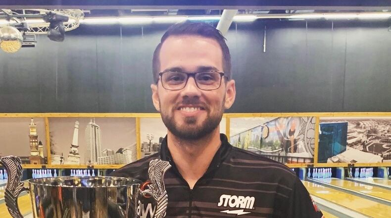 Chris Via, of Springfield, after winning his 4th PBA Regional title recently in Indiana. CONTRIBUTED
