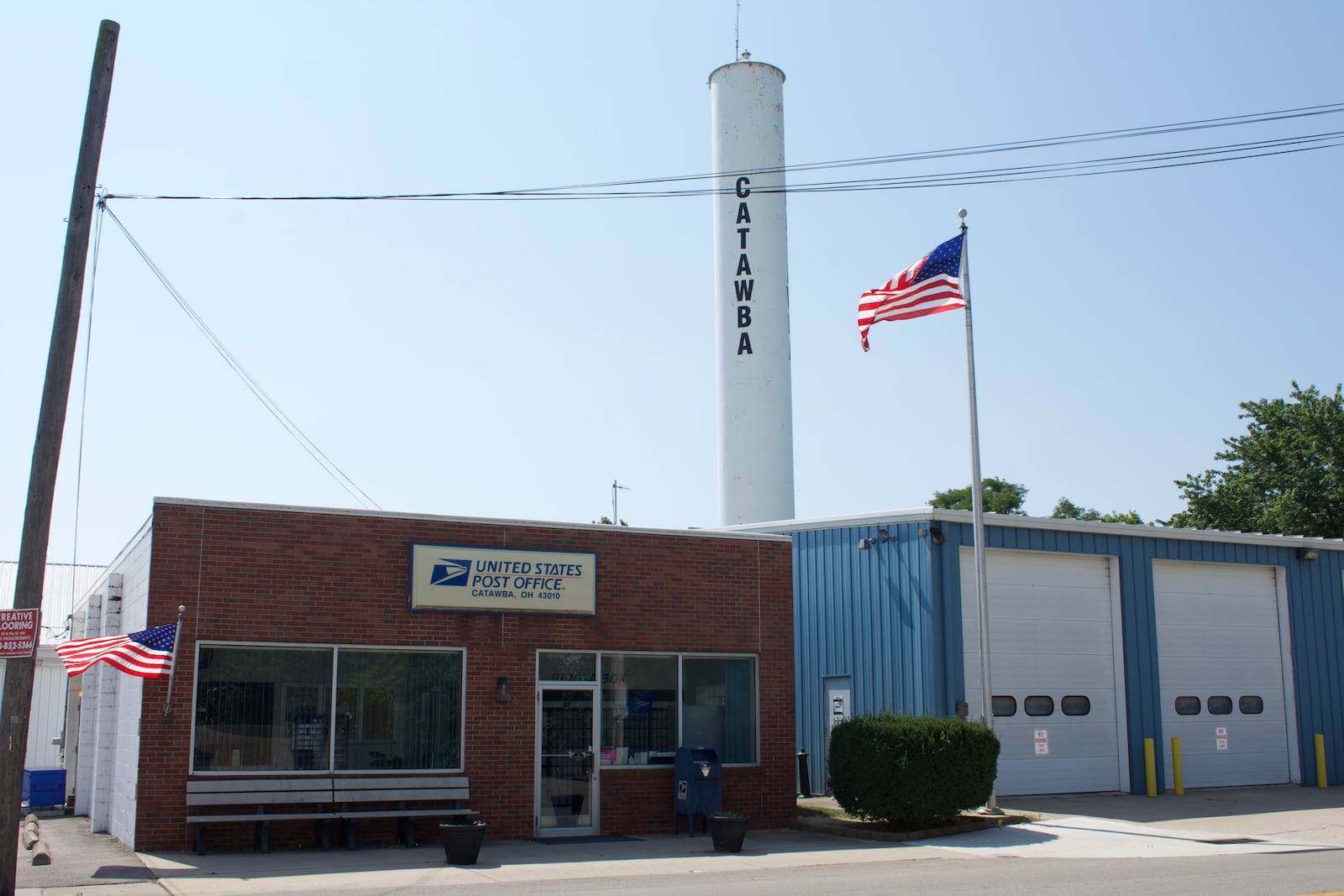 The village of Catawba's post office, as seen from Ohio Route 54. Aug. 19, 2025.