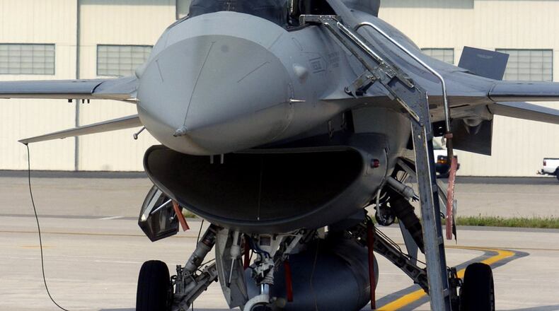 The Springfield Air National Guard 178th Fighter Wing trains F-16 pilots. If the Netherlands agrees to a proposal, the unit also could train Dutch pilots, possibly next year. Staff photo by Marshall Gorby