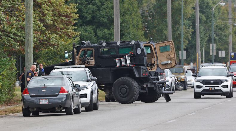 The Springfield Police Division blocked off North Street in both directions while they investigated a report of a man firing a gun in the 1500 block Friday, Sept. 29, 2023. BILL LACKEY/STAFF
