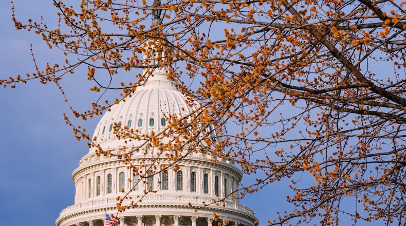 The U.S. Capitol photographed Wednesday, March 11, 2026, in Washington. (AP Photo/Mariam Zuhaib)