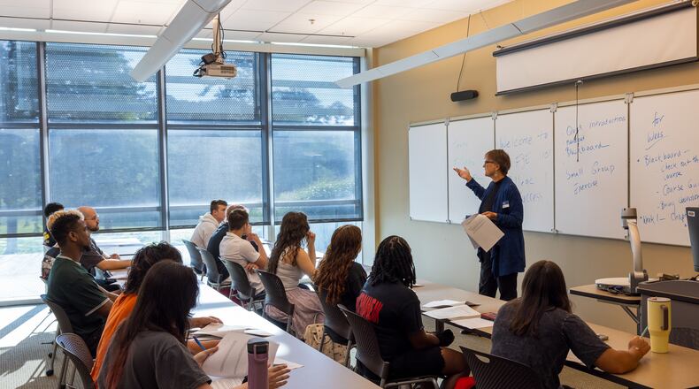 Terry Filicko, professor of sociology, teaches a first year experience class that prepares students for academic success. CONTRIBUTED