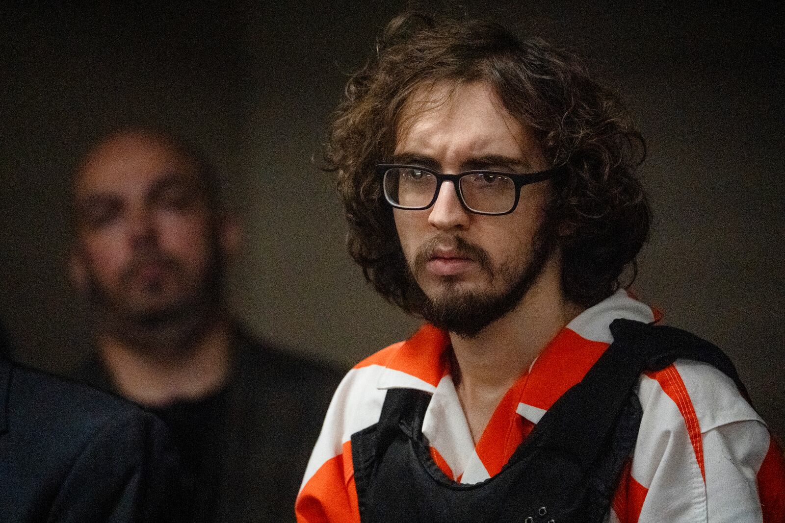Patrick Crusius stands up to listen to the charges from Judge Sam Medrano in the 409th district Commissioners Courtroom at the Enrique Moreno County Courthosue during his sentencing in El Paso, Texas, April 21, 2025. (Omar Ornelas/Pool Photo via AP)