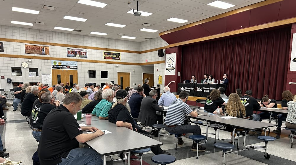 The Ohio Power Siting Board held a local public hearing March 26, 2026, regarding Sloopy Solar Energy, LLC’s proposal to construct a 180-megawatt solar-powered electric generation facility in Clark County. BROOKE SPURLOCK / CONTRIBUTED