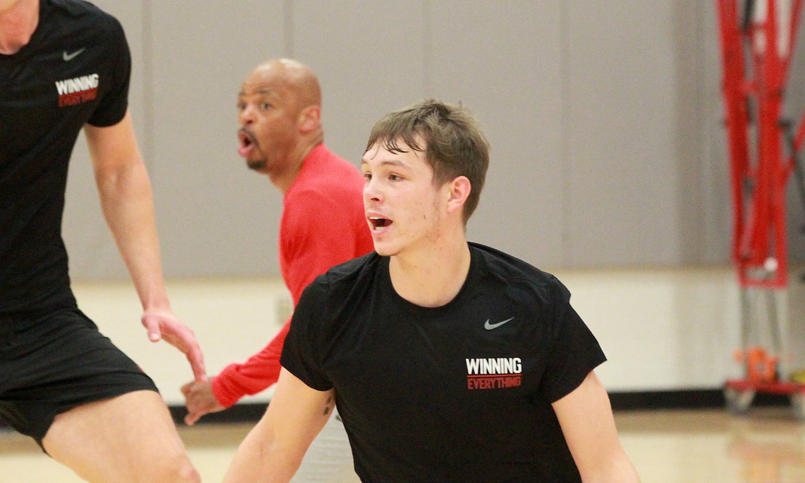 Ohio State basketball PG Gabe Cupps practices defensive coverages with the Buckeyes after transferring from Indiana. June 18, 2025