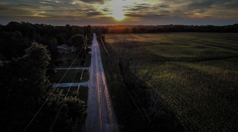 A late summer sunset on Chicken Bristle Road in Western Montgomery County. JIM NOELKER/STAFF