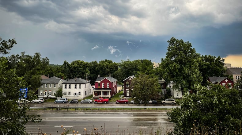 A storm moves over Dayton.