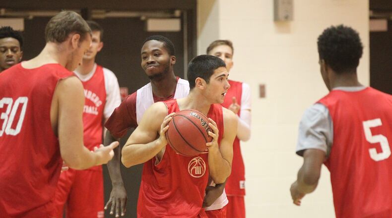 Wittenberg’s Jake Bertemes practices at Pam Evans Smith Arena on Nov. 7, 2017, in Springfield. David Jablonski/Staff