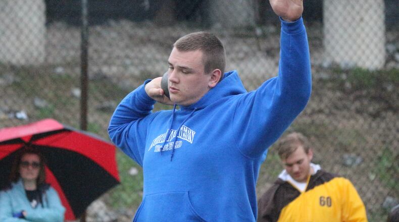 Northwesetern junior Adam Riedinger enters the Central Buckeye Conference championships undefeated in the shot put this season with a personal best of 58 feet, 9 inches. Greg Billing / Contributed