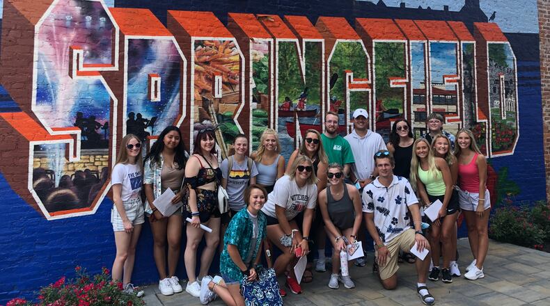 A group of Wittenberg students will help incoming students get acquainted with downtown Springfield as part of their orientation and a new program with the Greater Springfield Partnership will further that association. Contributed photo