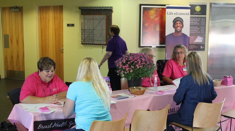 Attendees at the Community Health Foundation's 2019 Health Expo consult with health professionals on the results of mammography tests. The Foundation will have breast cancer awareness as the first topic of its new Break for Health virtual series on Thursday, Oct. 15. Courtesy photo