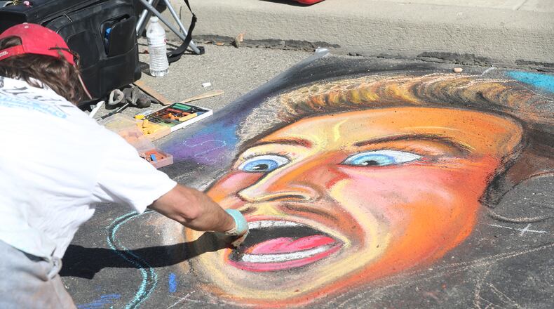 National Trail Parks and Recreation's ChalkFest returns Saturday to National Road Commons in Springfield. BILL LACKEY/STAFF