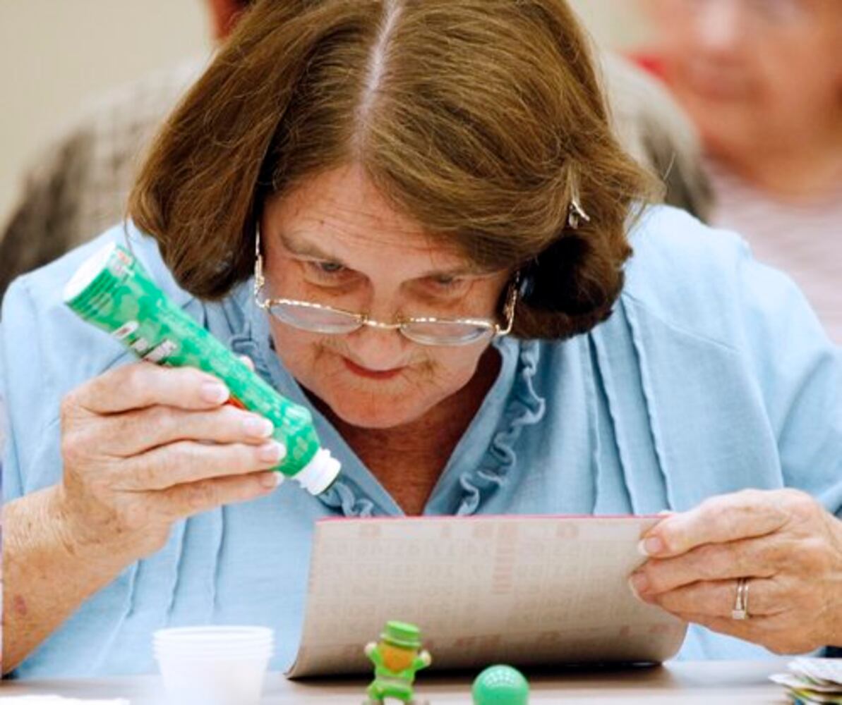 Seniors playing bingo