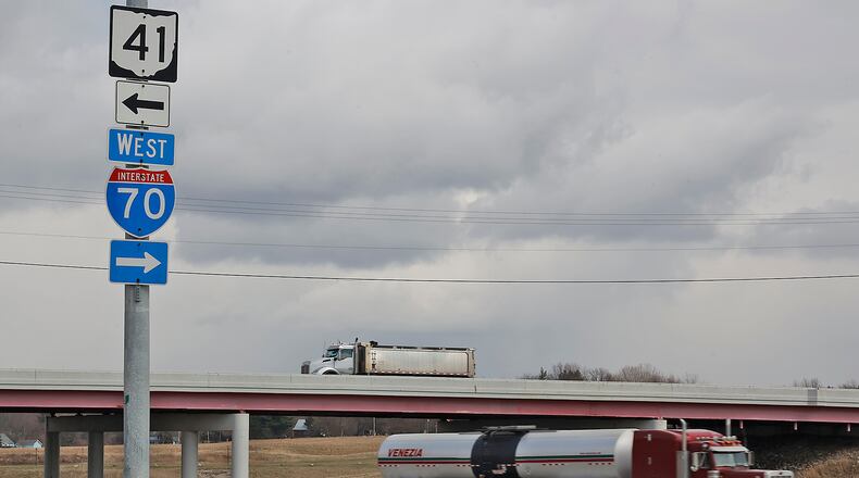One of the projects ODOT is planning for Clark County this year is improving the Ohio Route 41 and Interstate 70 interchange. BILL LACKEY/STAFF
