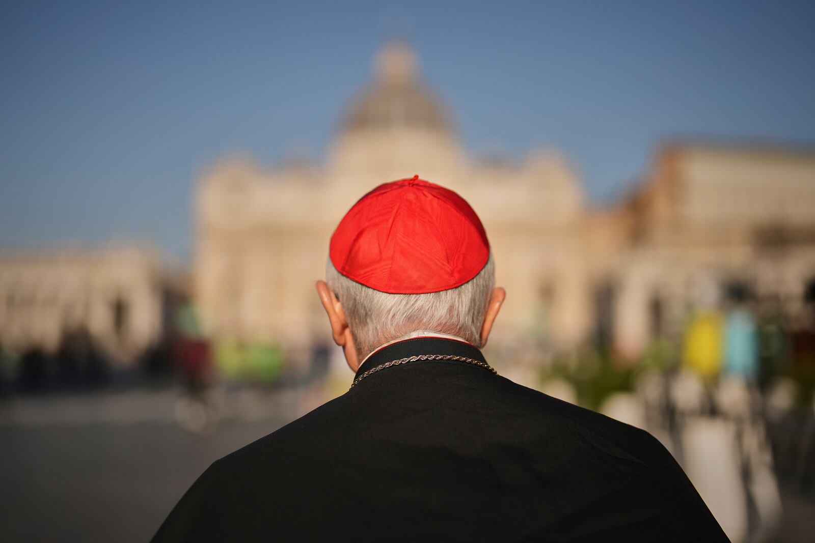 Cardinal Silvano Tomasi arrives in St. Peter's Square at the Vatican, Tuesday, April 22, 2025. (AP Photo/Francisco Seco)