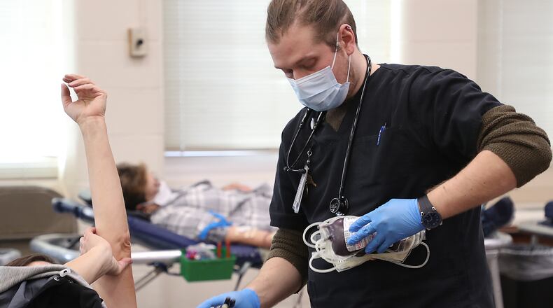 The Community Blood Center will host several blood drives in Clark County this month. BILL LACKEY/STAFF
