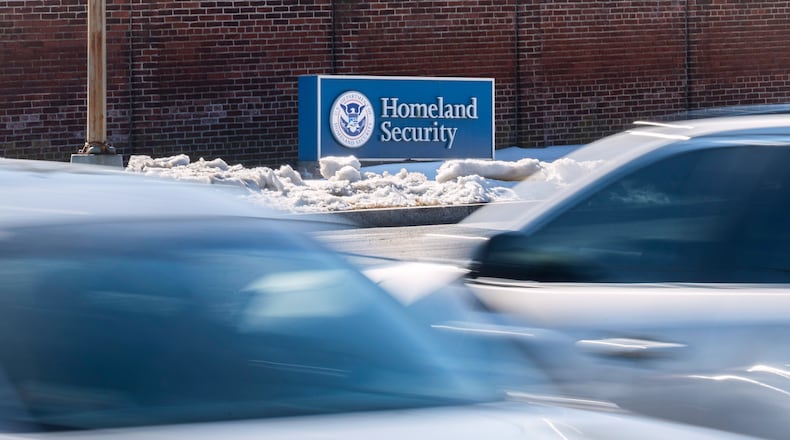 A sign for the Department of Homeland Security (DHS) is seen on the Saint Elizabeth campus in Washington, Friday, Feb. 13, 2026. (AP Photo/Cliff Owen)