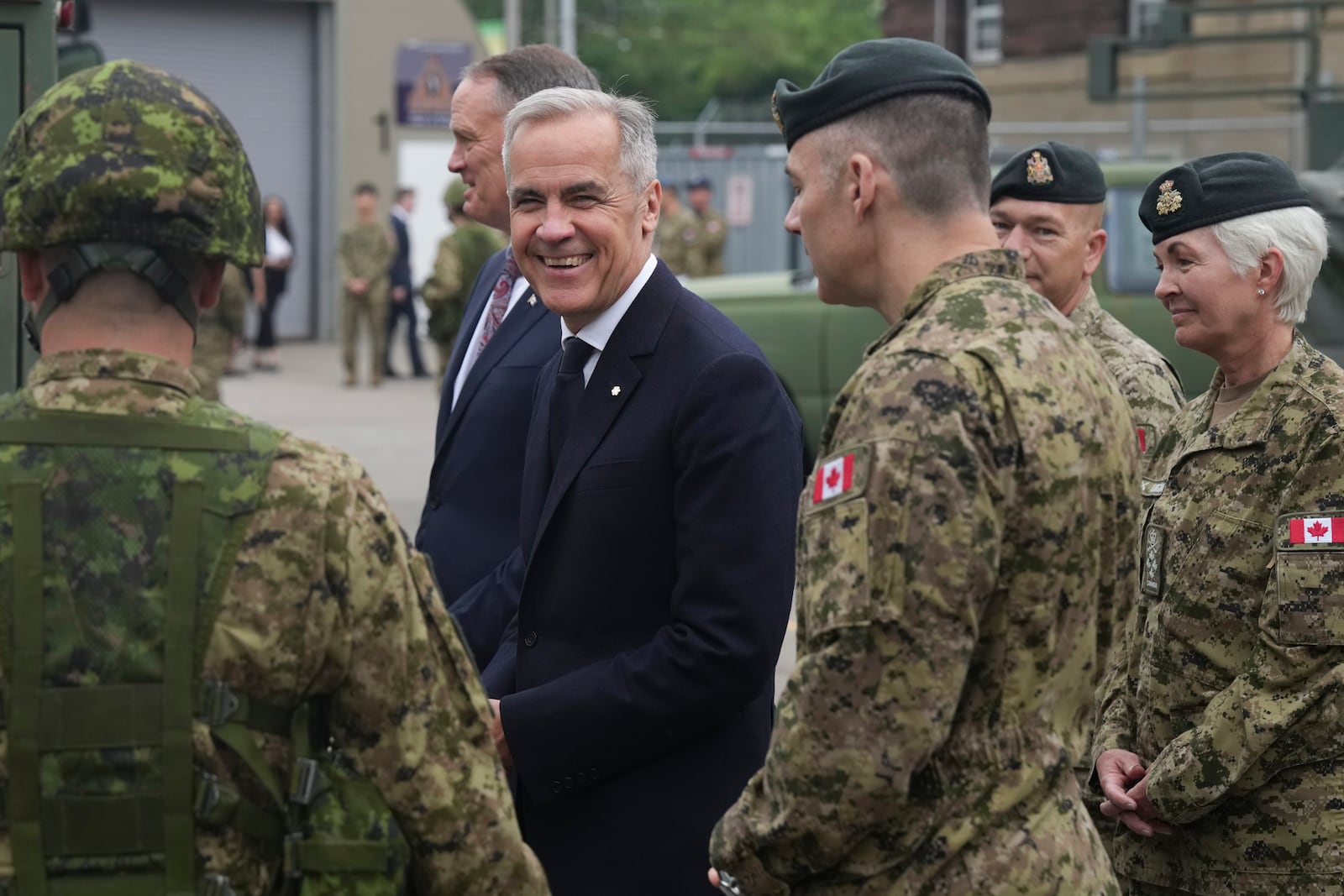 Canada Prime Minister Mark Carney visits Fort York Armoury in Toronto, Canada, before making an announcement on Monday, June 9, 2025. (Chris Young/The Canadian Press via AP)