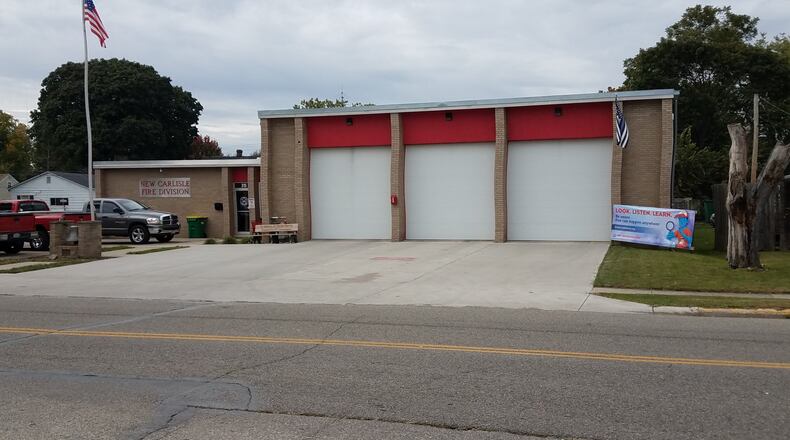 The City of New Carlisle was awarded a grant by the Bureau of Workers’ Compensation that will help in purchasing protective gear for firefighters./Dan Pasciak-Staff