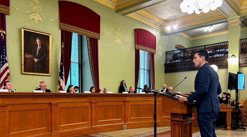 House Minority Leader Dani Isaacsohn, D-Cincinnati, makes the case for his party's proposed congressional map in front of the Ohio Joint Committee on Congressional Redistricting. September 22, 2025.