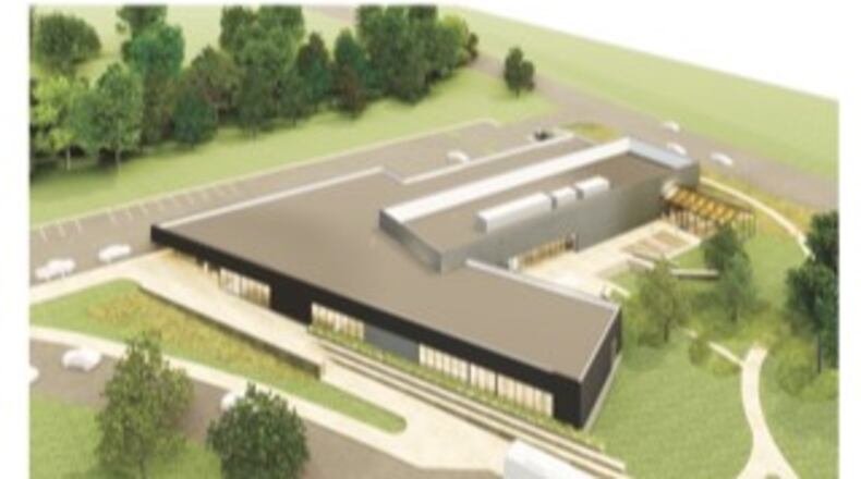 An artist's rendering shows what the planned $16 million Global Impact STEM Academy's upper academy building at Clark State College's Leffel Lane campus would look like. CONTRIBUTED