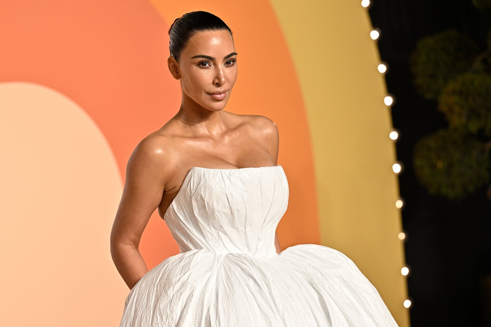 FILE - Kim Kardashian arrives at the Vanity Fair Oscar Party on March 2, 2025, at the Wallis Annenberg Center for the Performing Arts in Beverly Hills, Calif. (Photo by Evan Agostini/Invision/AP, File)