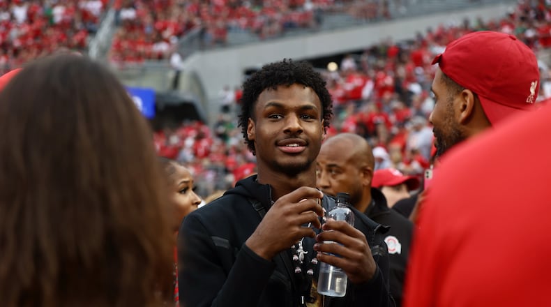 Bronny James is pictured at Ohio Stadium before a game between Ohio State and Notre Dame on Saturday, Sept. 3, 2022, in Columbus. David Jablonski/Staff