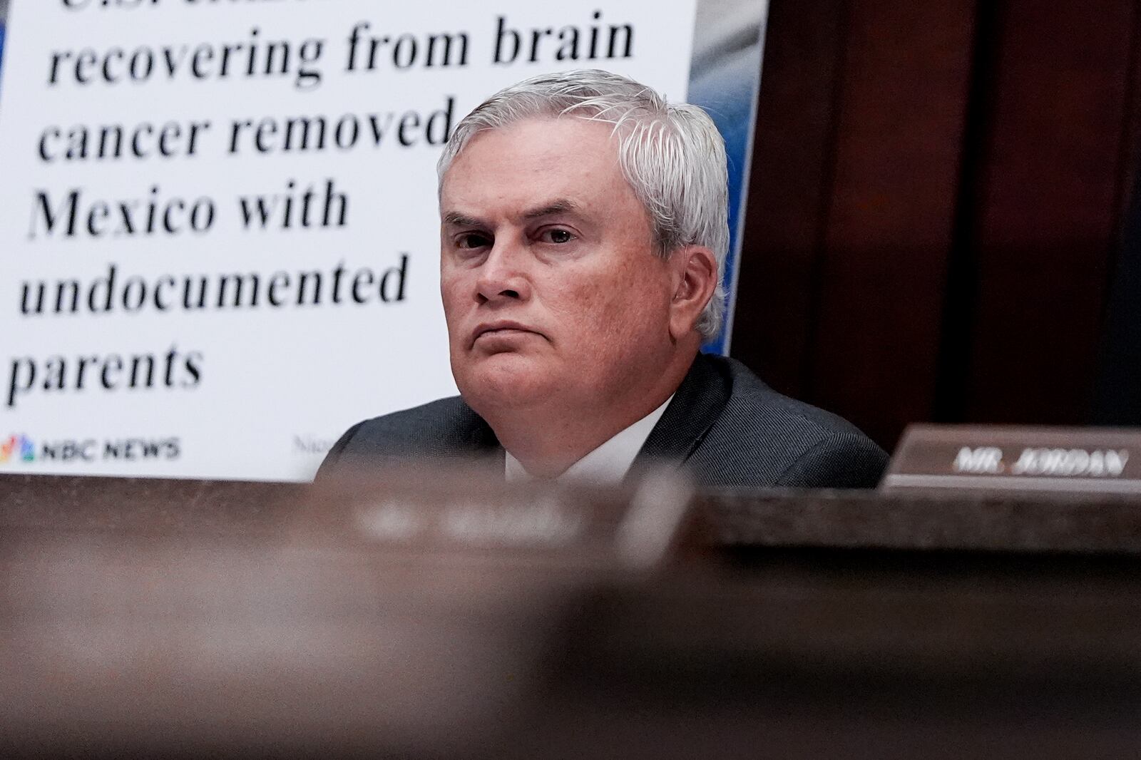 Rep. Jamie Comer, R-Ky., looks on during a House Committee on Oversight and Government Reform hearing, Thursday, June 12, 2025, at the U.S. Capitol in Washington. (AP Photo/Julia Demaree Nikhinson)