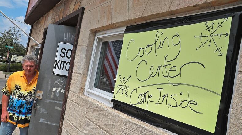 The heat index got close to 100 degrees on Wednesday, which caused Fred Stegner to open the Springfield Soup Kitchen as a cooling center to offer some relief from the heat. BILL LACKEY/STAFF