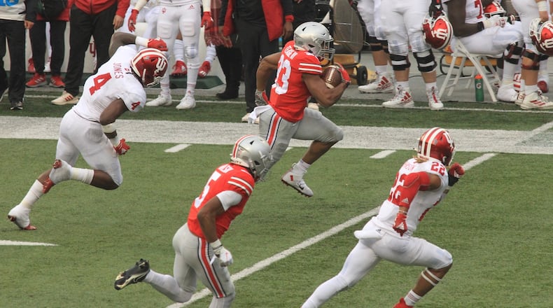 Master Teague breaks loose down the sideline for Ohio State Buckeyes against Indiana