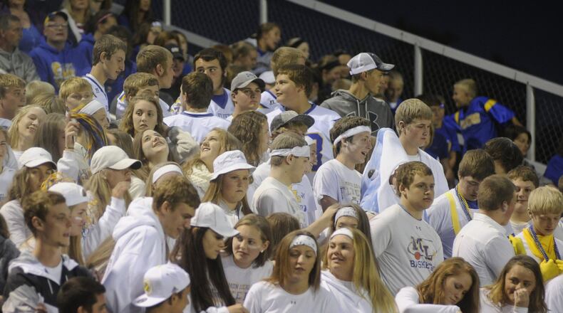It’s a Marion Local whiteout. Marion Local defeated host Coldwater 13-7 in a Week 3 high school football game on Friday, Sept. 8, 2017. MARC PENDLETON / STAFF