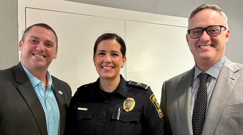 Springfield Police Division Chief Allison Elliott received the servant leader award at Leadership Clark County's inaugural Community Connection Breakfast. CONTRIBUTED