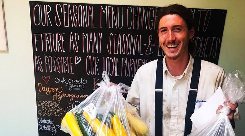 Kyle Hayden fromPatchwork Gardens in Trotwood delivers locally grown produce. From the farm to the table, items from patchwork travel just 10 miles. Produce from Patchwork Gardens will take center stage at Lily’s Bistro upcoming Very Veggie Feast event on Aug. 14. CONTRIBUTED