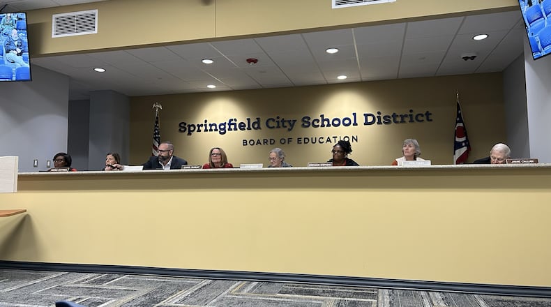 The Springfield City School District Board of Education meeting held Dec. 11, 2025. Brooke Spurlock/Staff