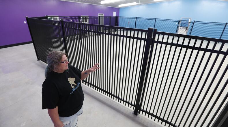 Several events will be held in Clark and Champaign Counties this weekend, including separate open houses at the Animal Welfare Leagues of Clark County and Champaign County, In this file photo, Tiger Franks, executive director of the Champaign County Animal Welfare League, talked about the new indoor dog park a few years ago, which will be open during the event. File/Bill Lackey/Staff