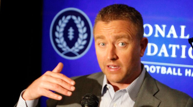 ESPN analyst Kirk Herbstreit talks to reporters on Friday, Jan. 9, 2015, at the Renaissance Dallas Hotel. David Jablonski/Staff