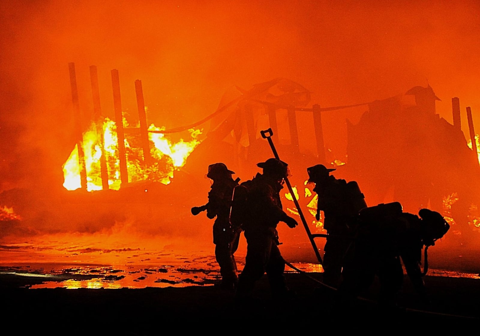 Fire crews spent hours Saturday night into Sunday morning knocking down a blaze at BDL Supply in South Charleston.