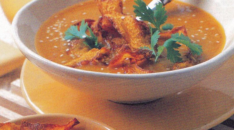 Roasted Pumpkin Soup With Pumpkin Crisps