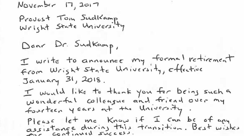 David Hopkins’ letter of resignation