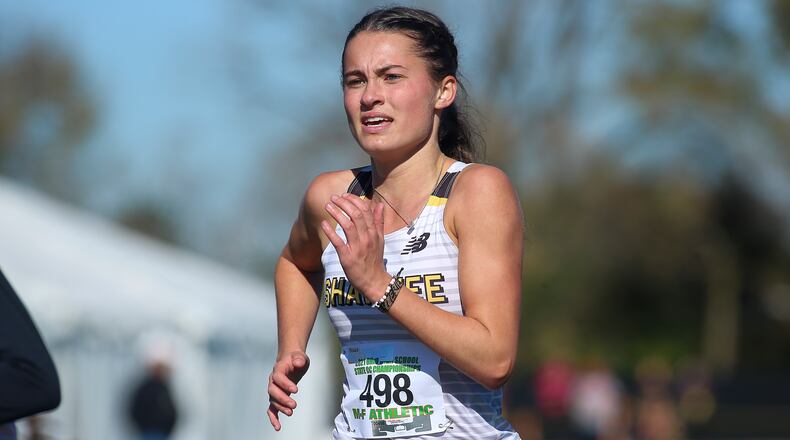 Shawnee High School senior Audrey DeSantis placed 16th in the Division II girls race at the Ohio High School Cross Country Championships on Saturday at Fortress Obetz. Michael Cooper/CONTRIBUTED