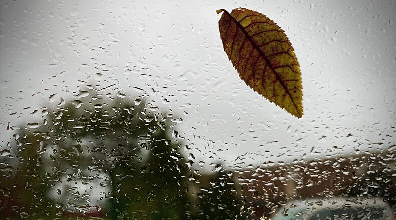 Cool and rainy weather moved into the Dayton area Wednesday morning, Sept. 22, 2021.  MARSHALL GORBY\STAFF