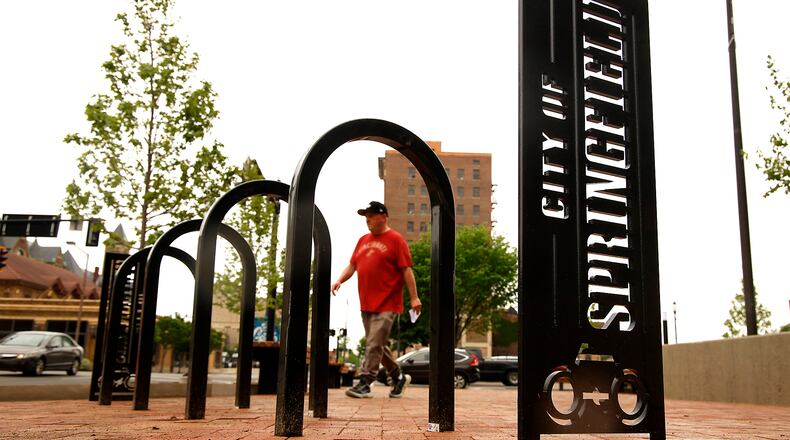 The City of Springfield is planning an event on the newly renovated City Hall Plaza to coordinate with the annual Bike to Work Day activities on May 17, 2024. BILL LACKEY/STAFF